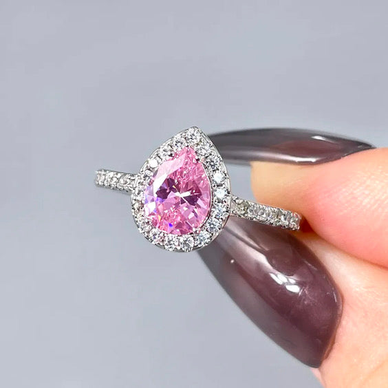 Simplicity Pink Teardrop Ring